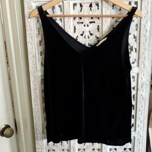 Black Velvet Flowy Tank Top